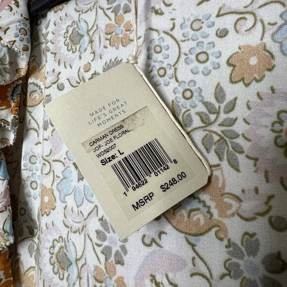 Faherty Carmen Floral Midi Wrap Dress Size Large - Picture 4 of 12